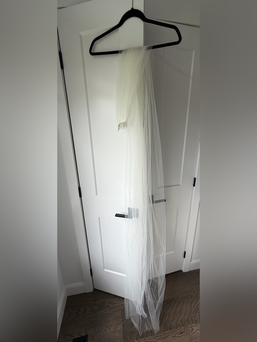 Blair Nadeau Bridal Long Sheer Tulle Wedding Veil with Comb – Ivory / Off White